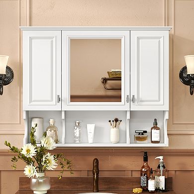 ELEMENT ACE Wall Mounted Bathroom Mirror Cabinet with Adjustable Shelves