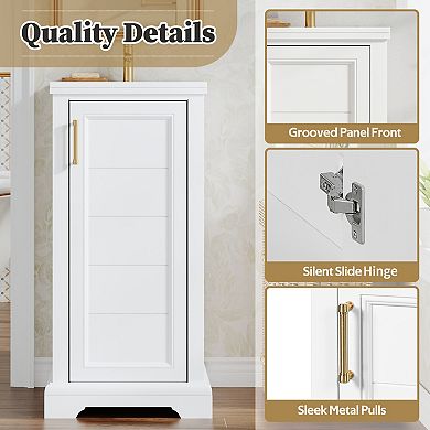 ELEMENT ACE Freestanding Single Vanity Set with Ceramic Sink and Adjustable Shelf