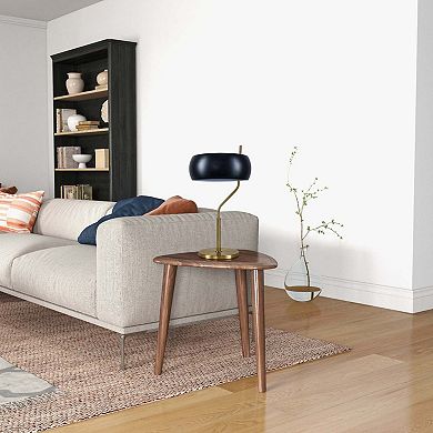 ELEMENT ACE Modern Dimmable Table Lamp with Ceramic Fixture and Drum Shade