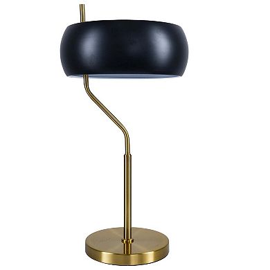 ELEMENT ACE Modern Dimmable Table Lamp with Ceramic Fixture and Drum Shade