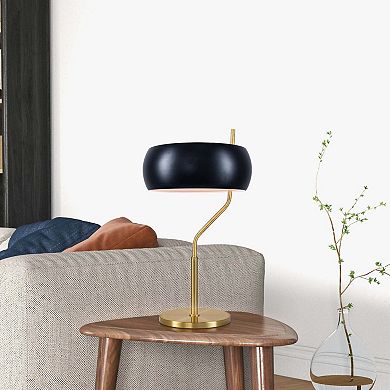 ELEMENT ACE Modern Dimmable Table Lamp with Ceramic Fixture and Drum Shade