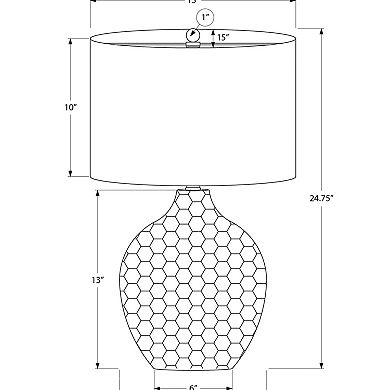 ELEMENT ACE Contemporary Textured Gourd Shaped Table Lamp with Classic Drum Shade