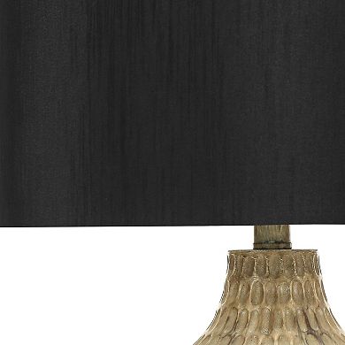 ELEMENT ACE Contemporary Textured Gourd Shaped Table Lamp with Classic Drum Shade