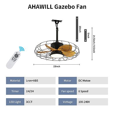 ELEMENT ACE Outdoor Ceiling Fan with Integrated Lighting and Remote Control