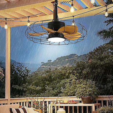 ELEMENT ACE Outdoor Ceiling Fan with Integrated Lighting and Remote Control