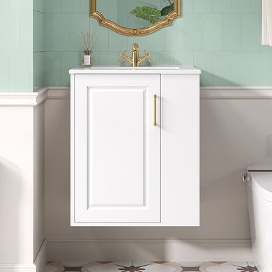 ELEMENT ACE Wall Mounted Bathroom Cabinet with Sink and Side Storage Combo