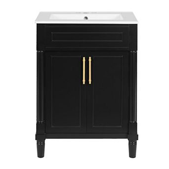 ELEMENT ACE Compact Single Sink Bathroom Vanity with Storage Cabinet and Adjustable Shelf