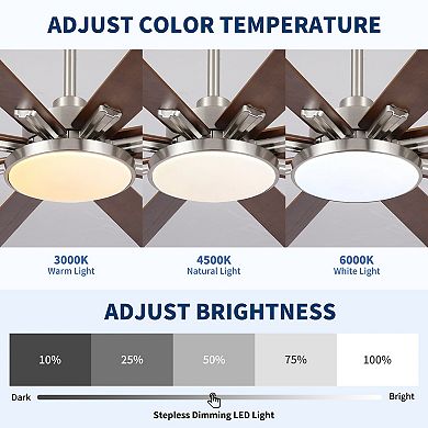 ELEMENT ACE Retro Farmhouse Ceiling Fan with Light and Solid Wood Blades