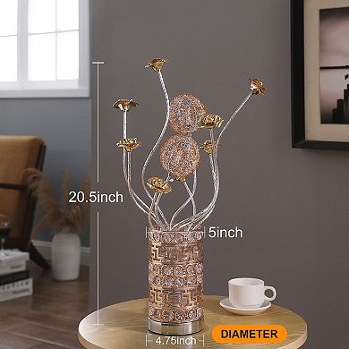 ELEMENT ACE Modern Floral Design LED Table Lamp for Living Room and Bedroom