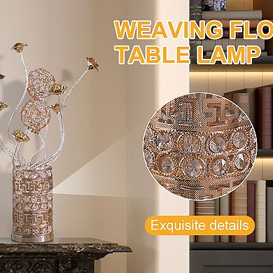 ELEMENT ACE Modern Floral Design LED Table Lamp for Living Room and Bedroom