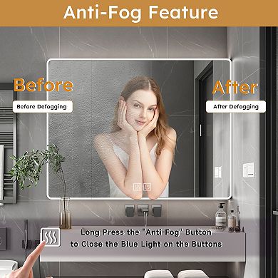 ELEMENT ACE Aluminum LED Illuminated Medicine Cabinet Mirror with Defogging Function