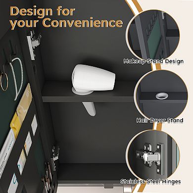 ELEMENT ACE Aluminum LED Illuminated Medicine Cabinet Mirror with Defogging Function