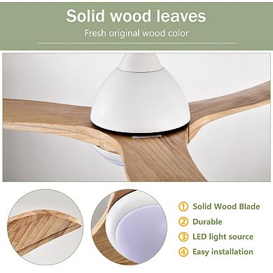 ELEMENT ACE Solid Wood Blade Ceiling Fan with Remote Control and Light