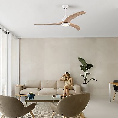 ELEMENT ACE Solid Wood Blade Ceiling Fan with Remote Control and Light