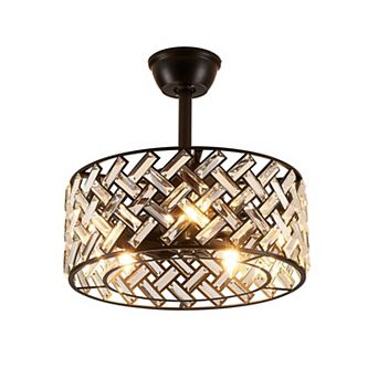 ELEMENT ACE Crystal Cage Ceiling Fan with Remote Control and Light Fixture