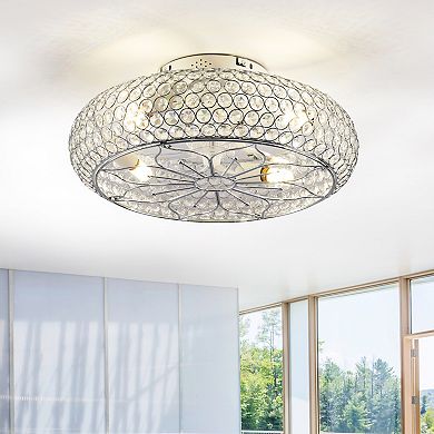 ELEMENT ACE 20 Inch Crystal Ceiling Fan with Remote Control and Flush Mount Light