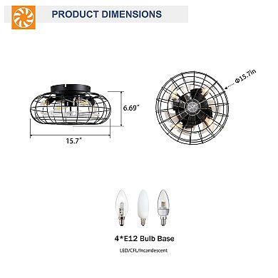 ELEMENT ACE Low Profile Bladeless Ceiling Fan with Lights Kit and Remote Control
