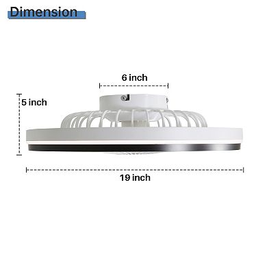 ELEMENT ACE 19 Inch RGB Dimmable LED Enclosed Ceiling Fan with Light Flush Mount