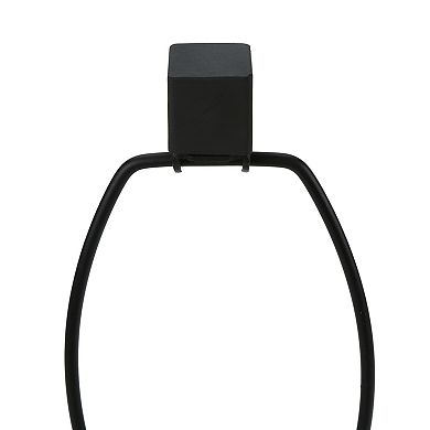 ELEMENT ACE Transitional USB Table Lamp with X-Frame Design and Linen Shade