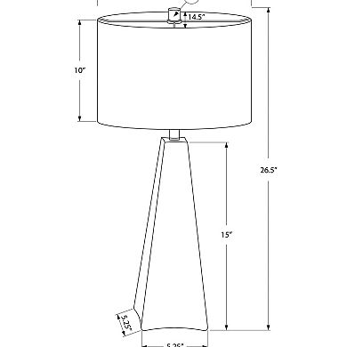 ELEMENT ACE Modern Table Lamp with Black Resin Base and Beige Linen Shade