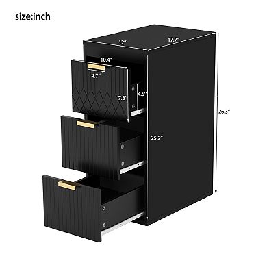 ELEMENT ACE Wall Mounted Floating Side Cabinet with Drawers for Bathroom and Living Room