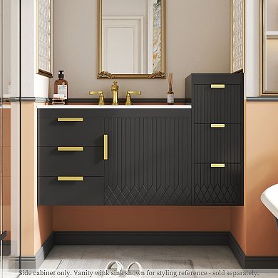 ELEMENT ACE Wall Mounted Floating Side Cabinet with Drawers for Bathroom and Living Room
