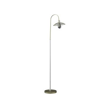 ELEMENT ACE Industrial Farm Pendant Cage Floor Lamp with Metal Shade and Step-On Switch