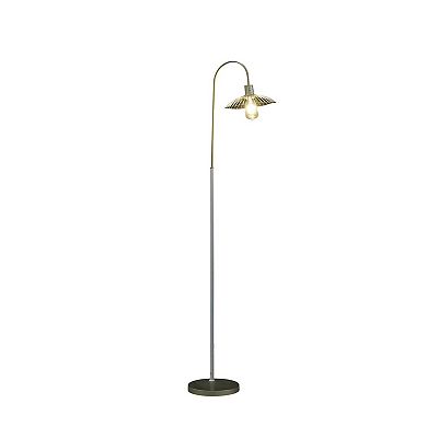 ELEMENT ACE Industrial Farm Pendant Cage Floor Lamp with Metal Shade and Step-On Switch