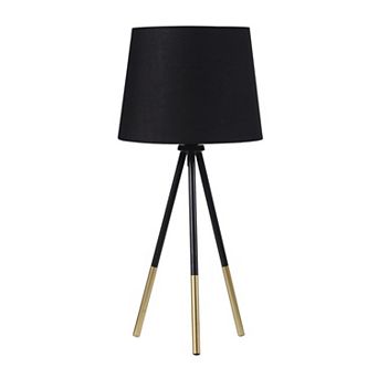 ELEMENT ACE 20 Inch Tripod Leg Metal Table Lamp with Semi-Drum Shade