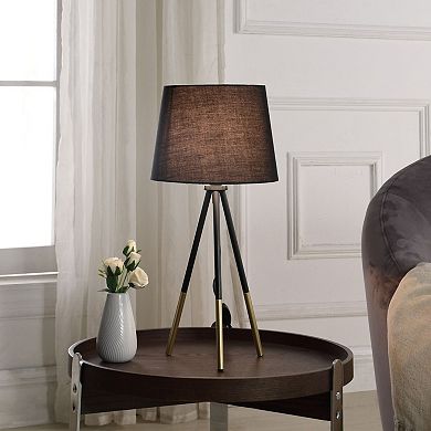ELEMENT ACE 20 Inch Tripod Leg Metal Table Lamp with Semi-Drum Shade