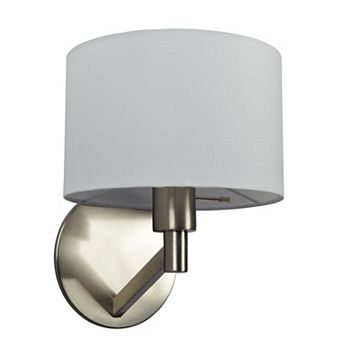 ELEMENT ACE Brushed Nickel Base Wall Lamp with Rotary Switch and Fabric Shade