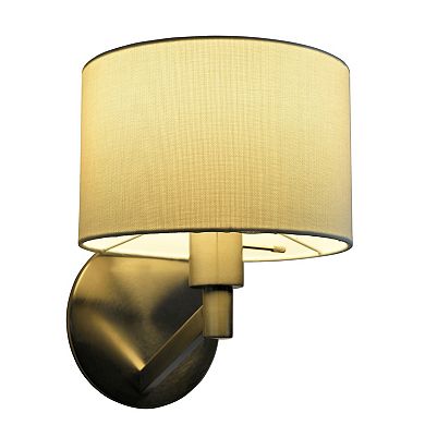 ELEMENT ACE Brushed Nickel Base Wall Lamp with Rotary Switch and Fabric Shade