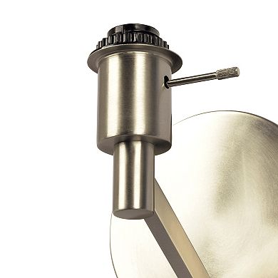 ELEMENT ACE Brushed Nickel Base Wall Lamp with Rotary Switch and Fabric Shade