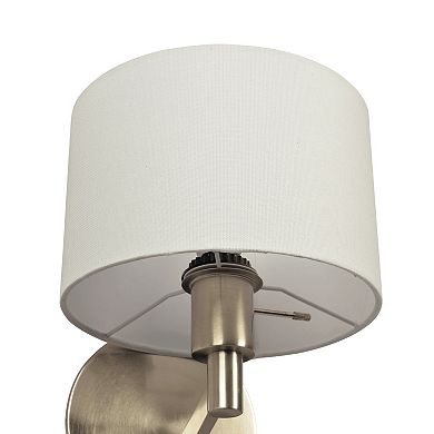 ELEMENT ACE Brushed Nickel Base Wall Lamp with Rotary Switch and Fabric Shade