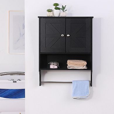 ELEMENT ACE Farmhouse Over The Toilet Storage Cabinet with Adjustable Shelves