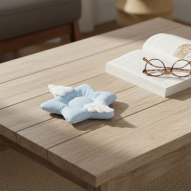 2-PC Star Shaped Fabric Cup Coaster with Soft Padded Design and Decorative Wing Detail