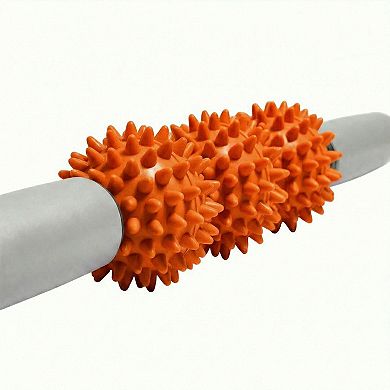 2-PC Handheld Massage Roller with Textured Therapy Balls for Deep Tissue Relief