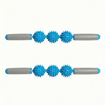 2 pc Handheld Massage Roller with Textured Therapy Balls for Deep Tissue Relief