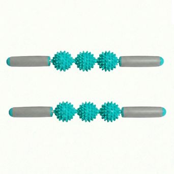 2 pc Handheld Massage Roller with Textured Therapy Balls for Deep Tissue Relief
