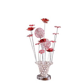 ELEMENT ACE Artistic Aluminum and Acrylic Rose Bud LED Table Lamp for Living Room Decor