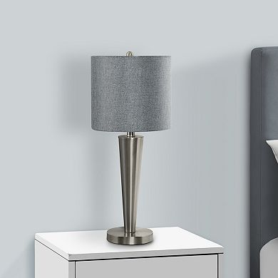 ELEMENT ACE Contemporary Table Lamps Set of Two with USB Port and Grey Shade
