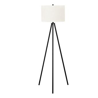 ELEMENT ACE Contemporary Tripod Floor Lamp with Ivory Linen Shade