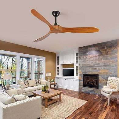 ELEMENT ACE 60-Inch Indoor Farmhouse Wood Ceiling Fan with Remote Control