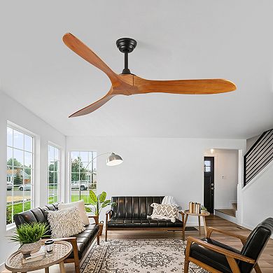 ELEMENT ACE 60-Inch Indoor Farmhouse Wood Ceiling Fan with Remote Control