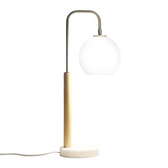 ELEMENT ACE Nordic Modern Marble Base Table Lamp with Globe Shade for Home Office