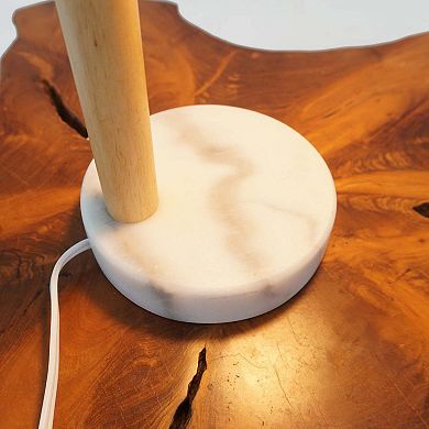 ELEMENT ACE Nordic Modern Marble Base Table Lamp with Globe Shade for Home Office