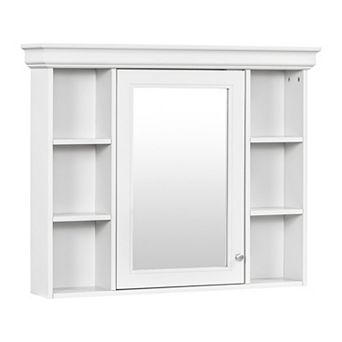 ELEMENT ACE Wall Mounted Bathroom Storage Cabinet with Mirror Door and Open Shelves