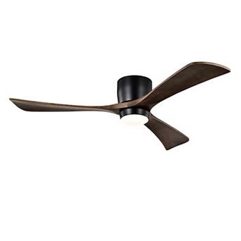 ELEMENT ACE 52-Inch Flush Mount Solid Wood Blades Ceiling Fan with Lights and Remote Control