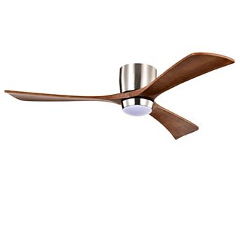 ELEMENT ACE 52-Inch Flush Mount Solid Wood Blades Ceiling Fan with Lights and Remote Control