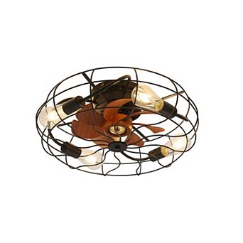 ELEMENT ACE Industrial Style 20 Inch Ceiling Fan with Remote Control Reversible DC Motor